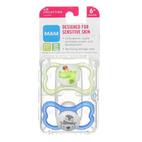 MAM Sensitive Skin Pacifiers,6+ Months, "Air" Design Collection, Boy, 2-Count