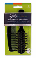 Goody Styling Essentials Goody Brush/Comb, Purse Professional (Pack of 3)