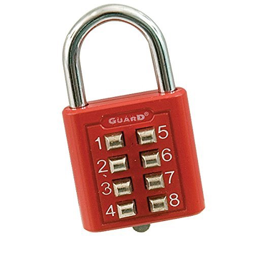 Tactile Push-Button Combination Padlock - Red