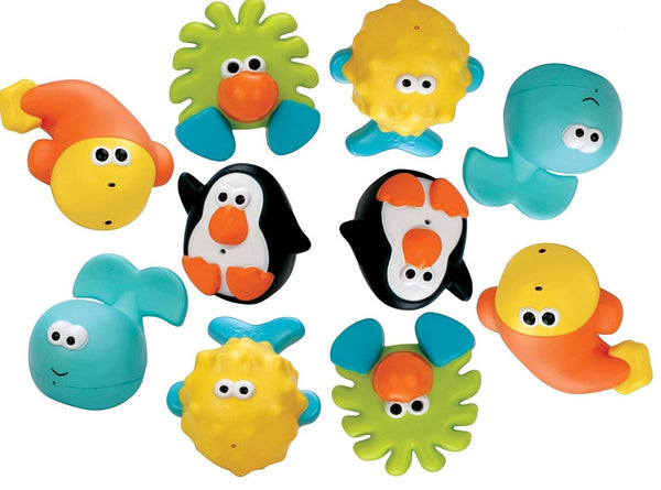 Sassy Bathtime Pals Squirt and Float Toys, 5 Piece Set