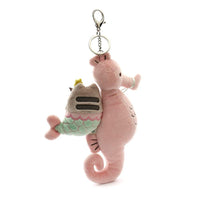 GUND Pusheen Mermaid and Seahorse Magical Kitties Plush Deluxe Keychain Clip, Multicolor, 8.5"