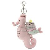 GUND Pusheen Mermaid and Seahorse Magical Kitties Plush Deluxe Keychain Clip, Multicolor, 8.5"