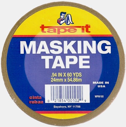 Tape it WPM100 General Purpose Masking Tape, 5 mil Thick x 60' Length x 15/16 Width, Natural