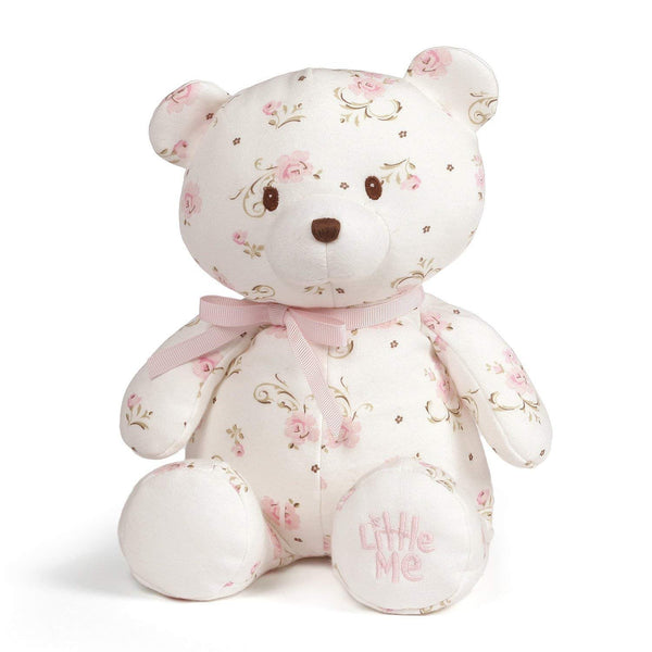 Baby GUND x Little Me Vintage Rose Teddy Bear Plush Stuffed Animal, 10"