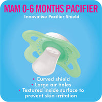 MAM Pacifiers 0-6 Months,  ‘Clear’ Design Collection, Boy, 2-Count