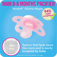 MAM Pacifiers 0-6 Months,  ‘Clear’ Design Collection, Boy, 2-Count