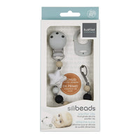 Kushies Baby SILIBEADS Grey Star Silicone Pacifier Clip