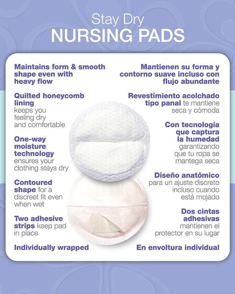 Lansinoh Stay Dry Disposable Nursing Pads - 100ct