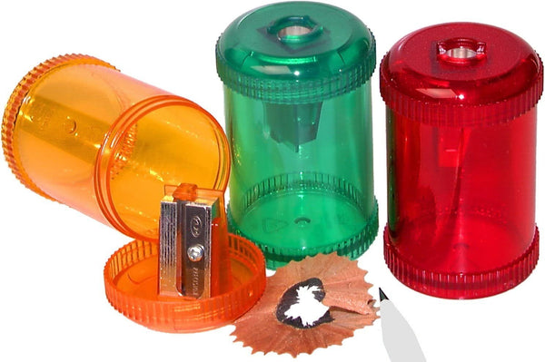 Kum  Magnesium Alloy 1-Hole Steel Blade Barrel Pencil Sharpeners with Waste Container