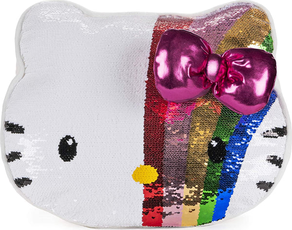 GUND Sanrio Hello Kitty Color Changing Rainbow Sequin Pillow Plush, 11.75"