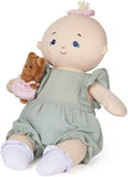 GUND Baby Baby Doll with Teddy Bear Plush Blonde, Green Romper, 9"