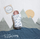 lulujo Baby’s First Year Milestone Blanket and Card Set | 40in x 40in| Baby Shower Gift | I Will Move Mountains