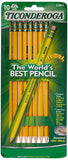 Dixon Ticonderoga No.2 Soft Pencil, Yellow, 10 Count (1-Pack)