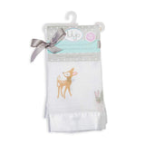 Lulujo Baby Cotton Muslin Security Blankets, Pack of 2, 16 x 16-Inches, Little Fawn