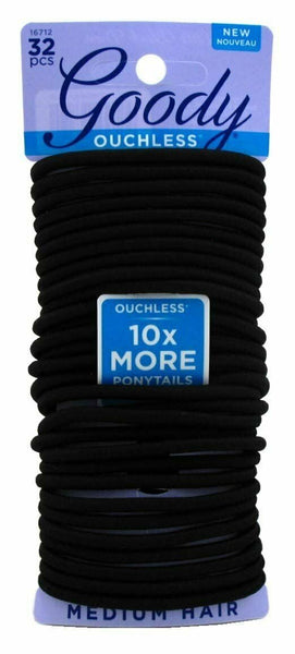 Goody Ouchless / Non Metal Elastics /32 Count /Black  #16712
