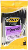 BIC Cristal Xtra Smooth Ball Pen, Medium Point (1.0 mm), Black, 10-Count