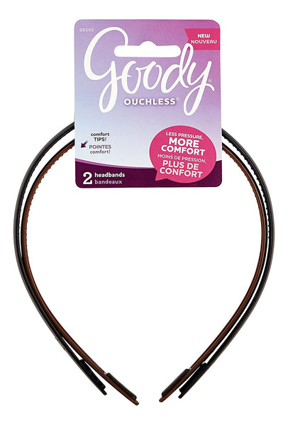 Goody Ouchless Flexible No Metal Thin Headbands, 2 Count
