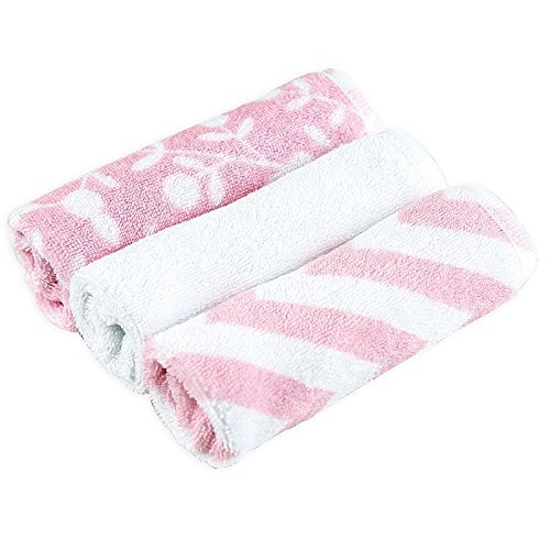 Kushies Wash 3 Piece Cloths, Pink Assorted Prints