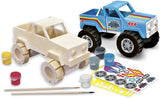 MasterPieces -Works of Ahhh... Real Wood Large Acrylic Paint & Craft Kit, Monster Truck, For Ages 4+