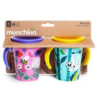 Munchkin Miracle 360 WildLove Trainer Sippy Cup, 6 Oz Bee/Lemur