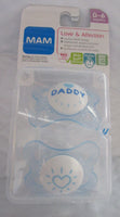 MAM Pacifiers, Baby Pacifier 0-6 Months, Best Pacifier for Breastfed Babies, ‘I Love Daddy’ Design Collection, Boy, 2-Count