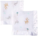 Lulujo Baby Cotton Muslin Security Blankets, Pack of 2, 16 x 16-Inches, Little Fawn