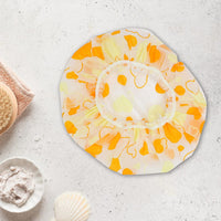 Spa Savvy Lace Trimmed Printed Shower Caps | Double Moisture Protection