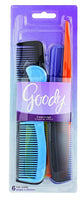 Goody Styling Essentials Hair Comb 6 On, Family Pack, 1.357 Ounce (Pack of 3)