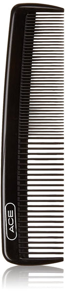 ACE Pocket Hair Comb for Men,Black - Great for All Hair Types - Fine Comb Teeth for Thin to Medium Hair, Durable for Everyday and Professional Use