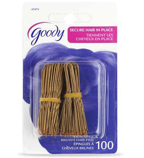 Goody Hair Pins, Brown, 100 Count