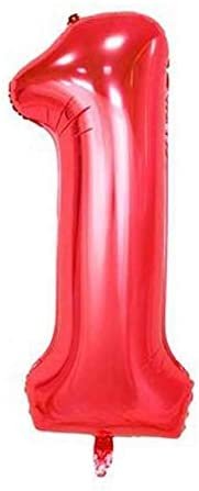 34 Jumbo Numbers 1(One) Foil balloon, Red