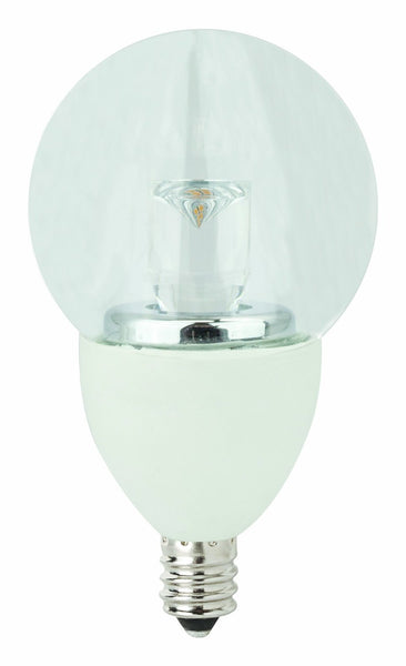 (Case of 6) TCP LED5E12G1627K 5-Watt LED E12 Chandelier Base 2700K Dimmable Clear G16 Globe Lamp