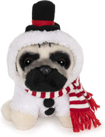 GUND Doug The Pug Snowman Holiday Plush Stuffed Animal Dog, 5"