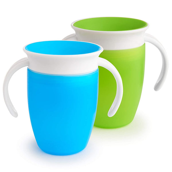 Munchkin Miracle 360 Trainer Cup, Green/Blue,7 Oz, 2 Count