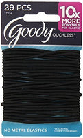 Goody Ouchless No Metal Elastic, Black, 5.5 Inches, Thin Large, 29 Cnt. Sold Per 3 Packs