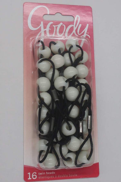 Goody Girls Twinbead Bubble Ponytailers - White - 16 count